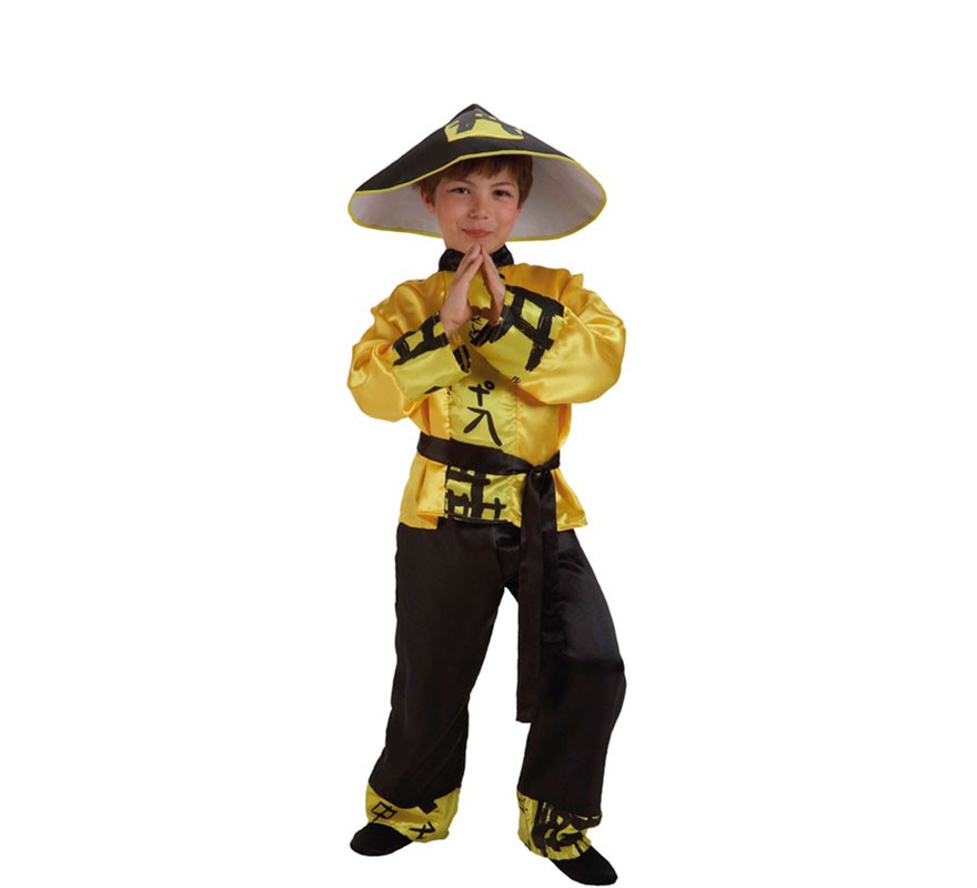Fato de chinês amarelo para menino