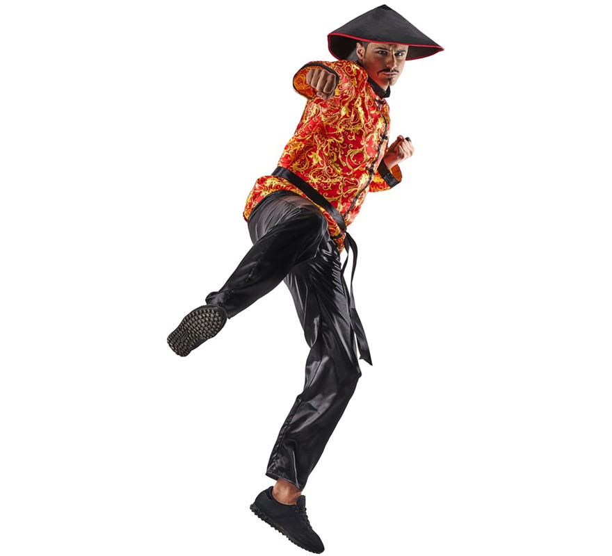 Red Chinese Costume with Print for men