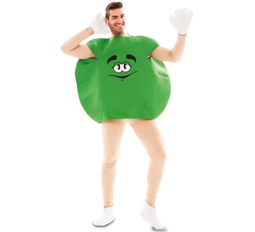 Fato de barra de chocolate verde para adulto