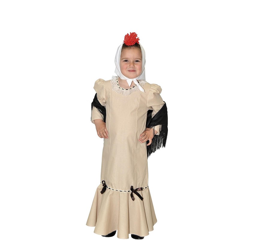 Beige Chulapa costume for girls