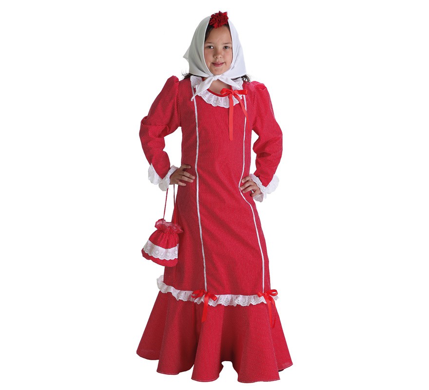 Madrid Chulapa costume with bag for girl Madrid Chulapa costume with bag for girl
