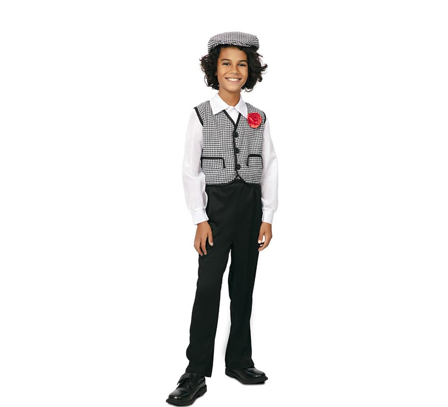 Grey Chulapo Madrileño costume with hat for children