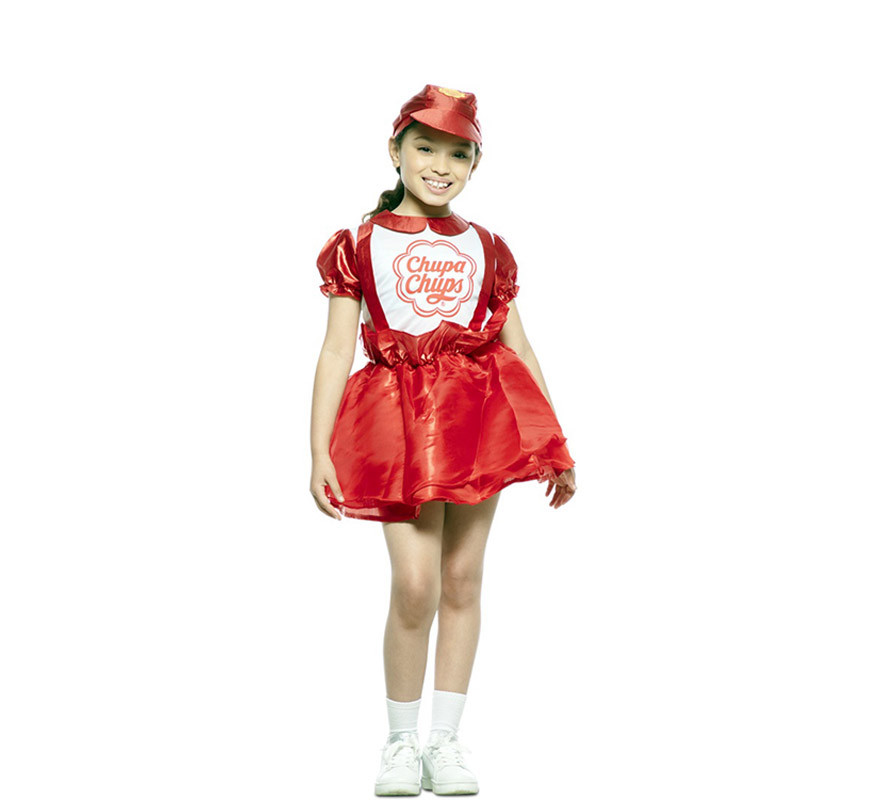 Fato de Chupa Chups Pirulito Vermelho para menina