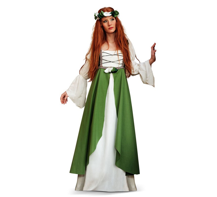 Fato de Clarissa medieval verde para mulher Fato de Clarissa medieval verde para mulher