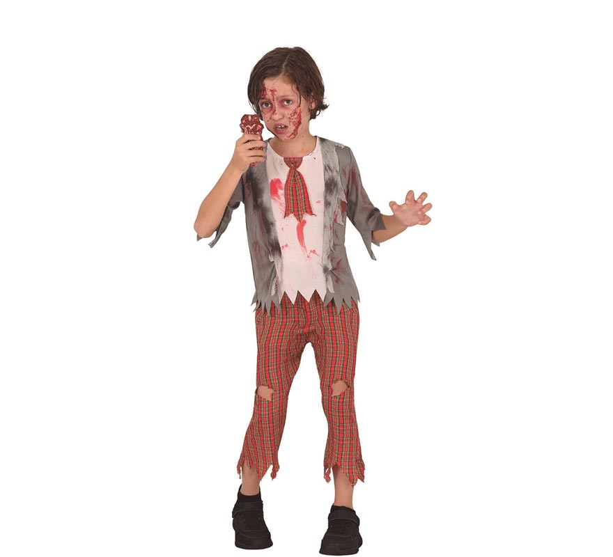 Fantasia de zumbi escolar para menino