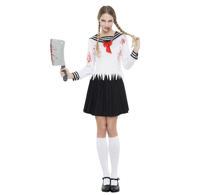 Fato de Japo Zombie Schoolgirl para mulher