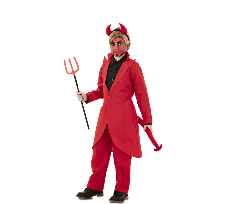 Fato de demônio elegante com casaco para menino