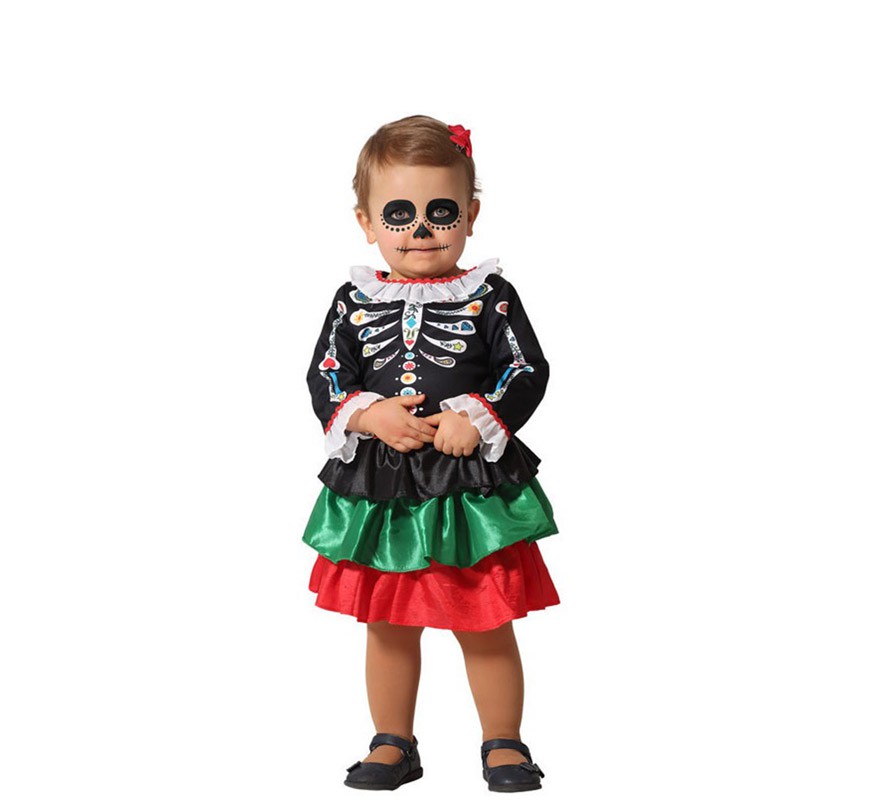 Day of the Dead costume for baby and girl