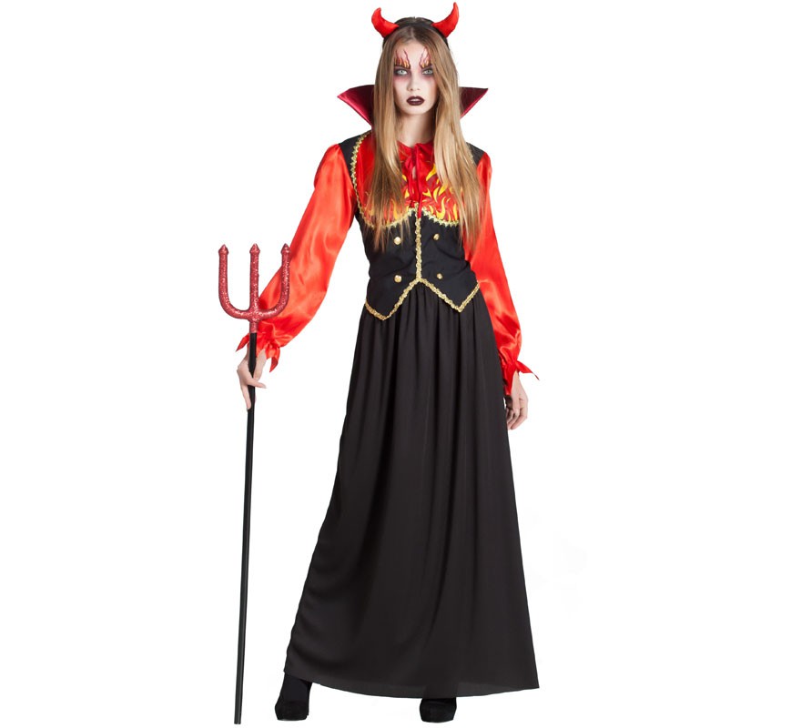 Fato de Diablesa em chamas para mulher