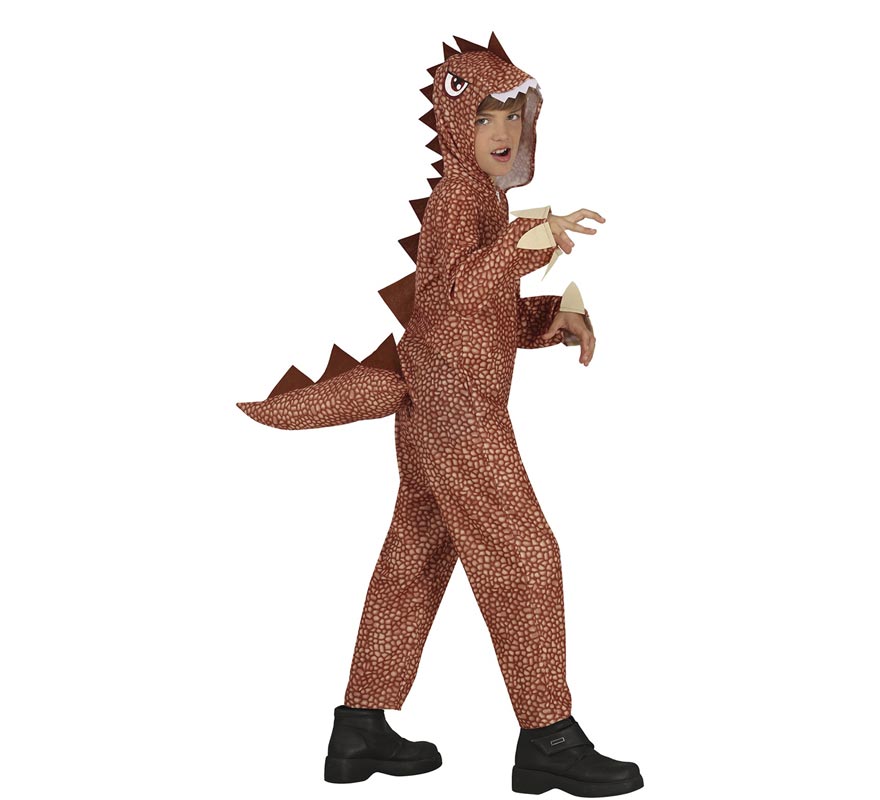 Fato de dinossauro marrom para criança Fato de dinossauro marrom para criança