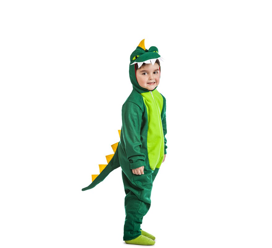 Fato de dinossauro verde para crianças