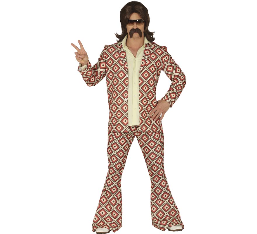 Fato disco dos anos 70 para homem