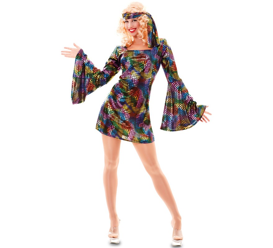Fato de discoteca multicolor para mulher