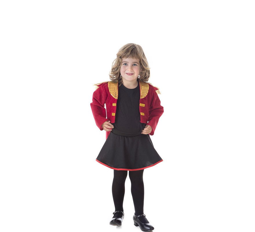 Fato de Tamer elegante vermelho para menina