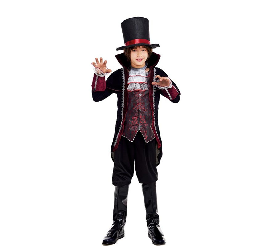 Fato de Drácula vitoriano para criança