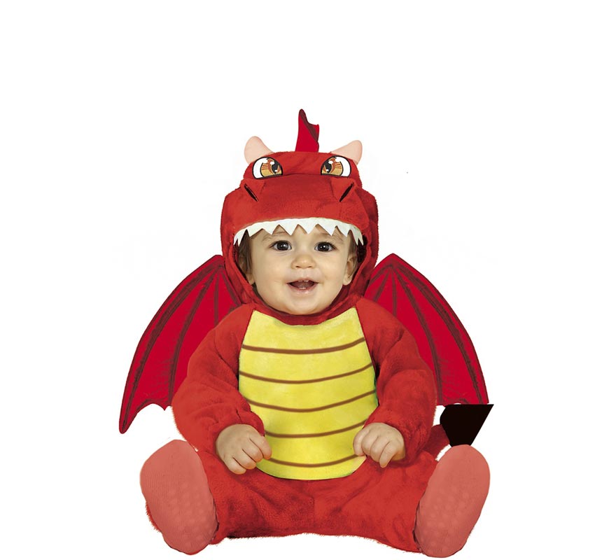 Fato de dragão vermelho com asas para bebé Fato de dragão vermelho com asas para bebé