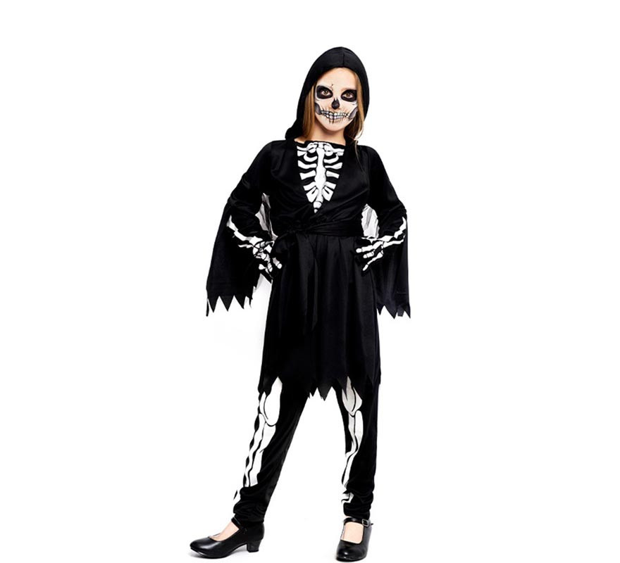 Fato de carrasco esqueleto para menina