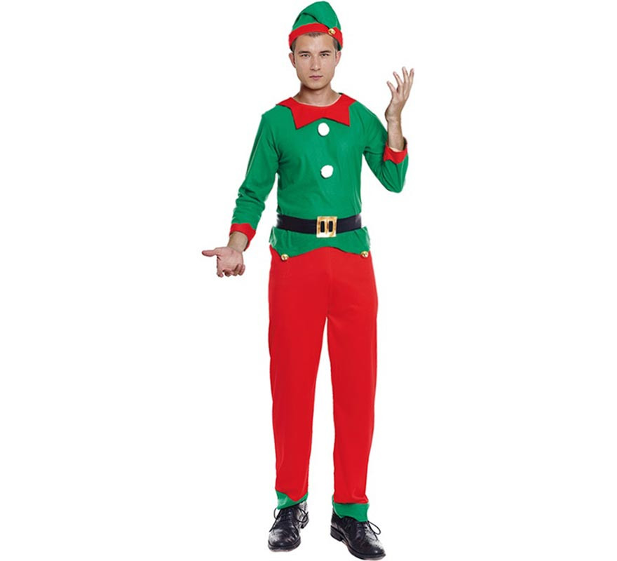 Fato de duende de Natal ajudante do Papai Noel masculino