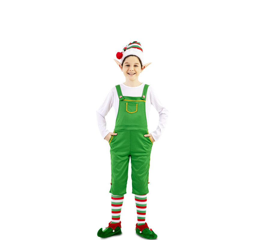 Fato de duende verde com gorro para criança