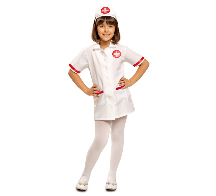 Nurse costume with red cross for girl