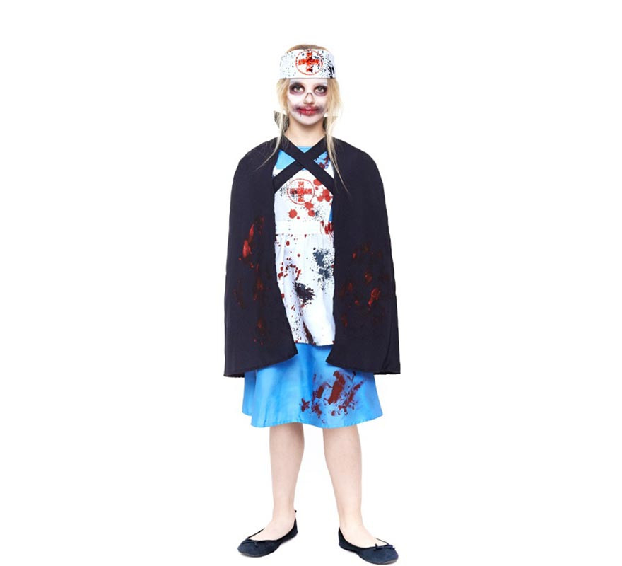 Fato de enfermeira zumbi para menina