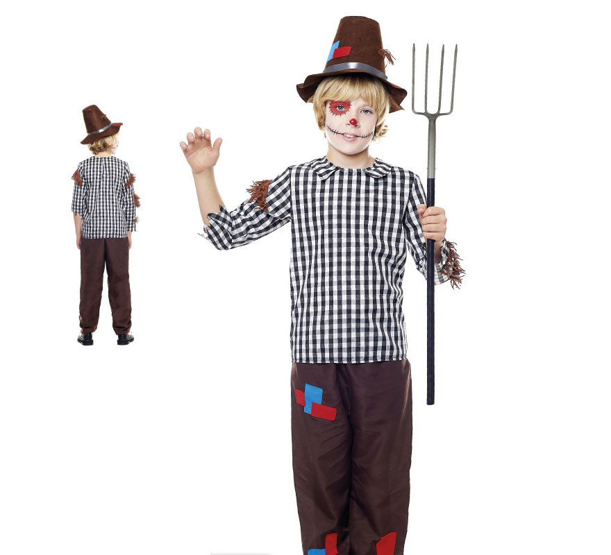 Plaid Scarecrow Costume for Boys