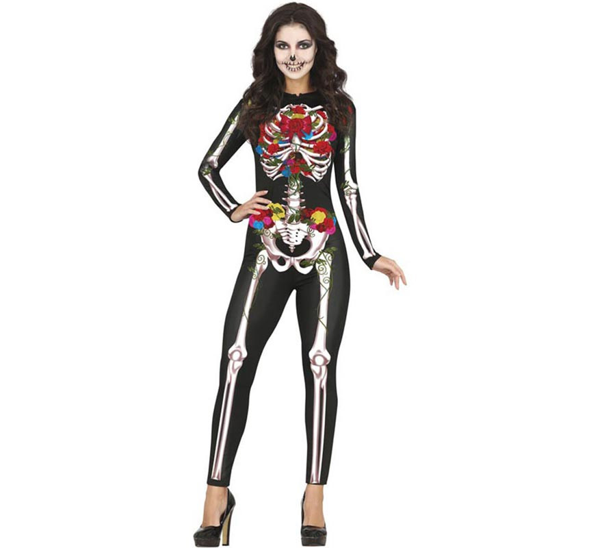 Multicolor Flowers Skeleton Costume for Women