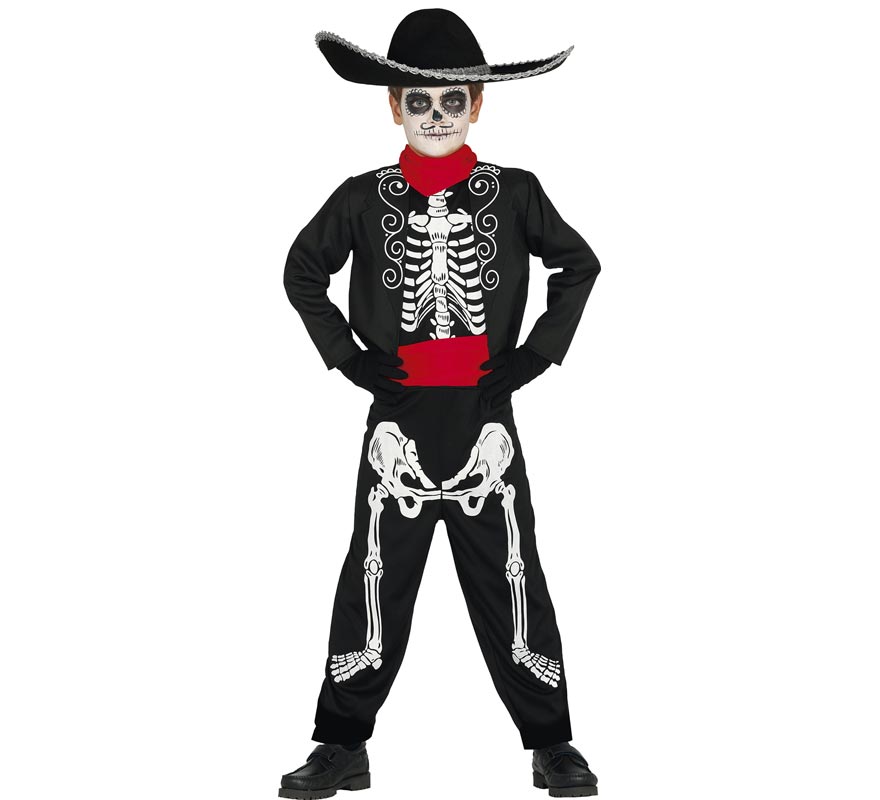 Fato de esqueleto Mariachi para criança