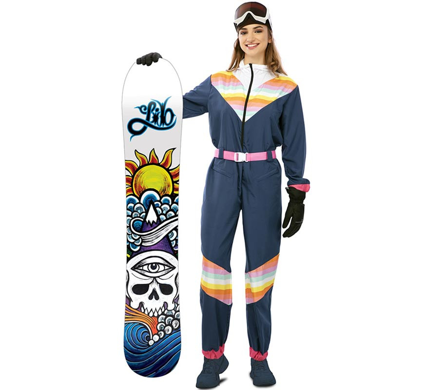 Blue skier costume with belt for women