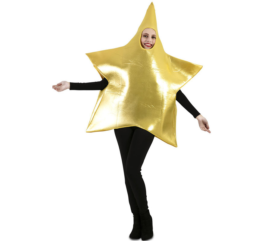 Fantasia de Estrela de Natal Dourada para Adulto