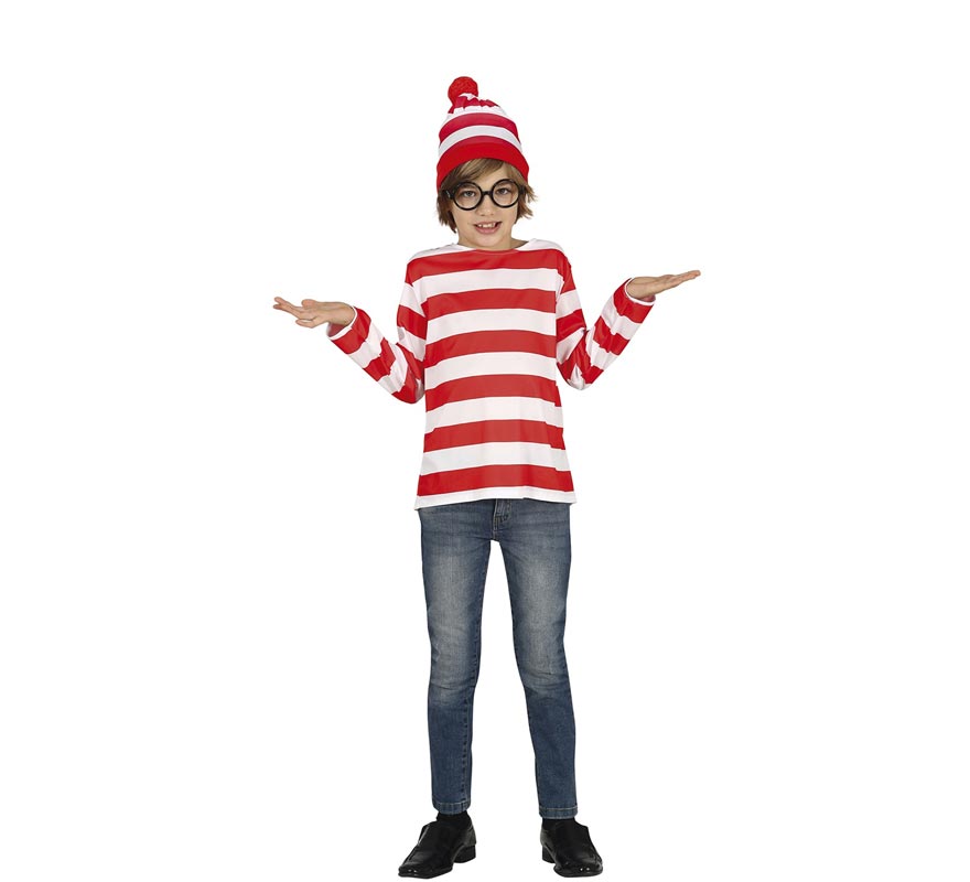 Fato de alpinista com camisa às riscas para menino