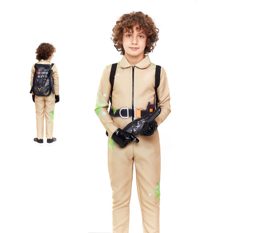 Fato de Exterminador de Fantasmas bege para criança