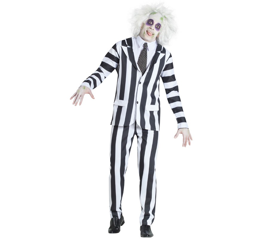 Fato de fantasma listrado largo para homem