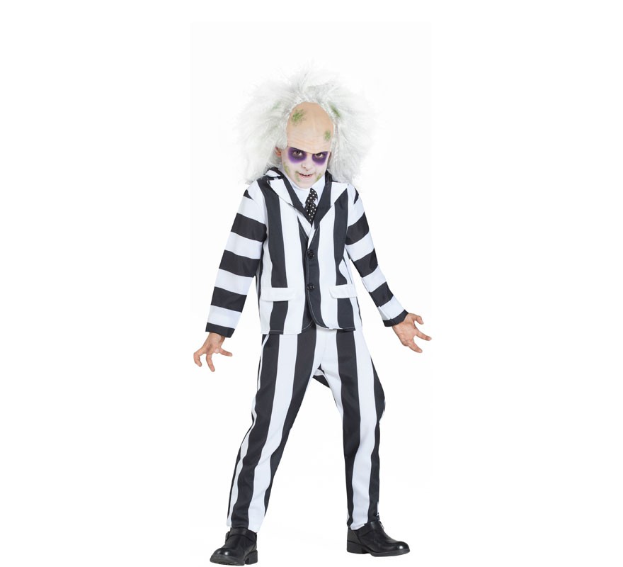 Fato de fantasma largo listrado para menino