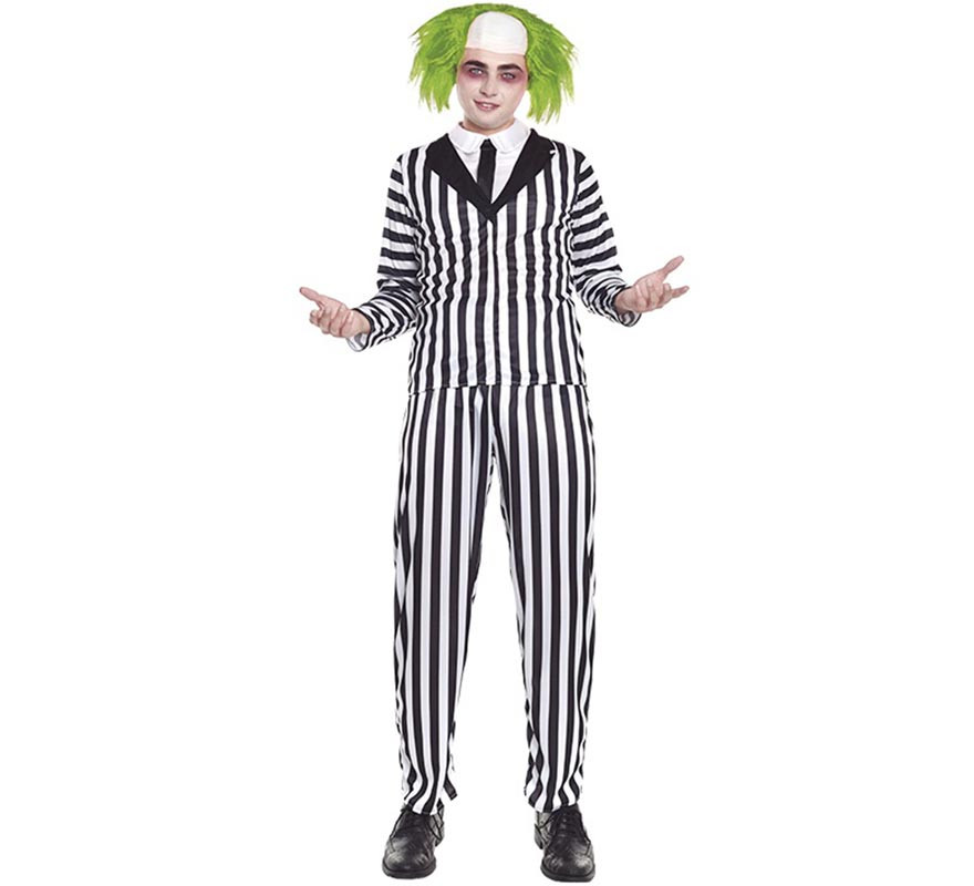Men's Striped Ghost Costume