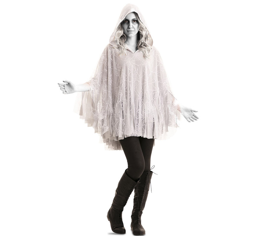 Fato de fantasma com poncho para mulher Fato de fantasma com poncho para mulher