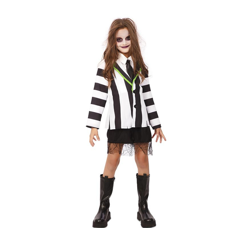 Fantasia de fantasma listrada engraçada para menina