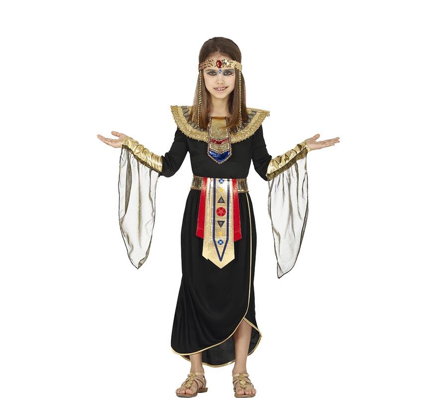 Fato de Faraó egípcio preto para menina Fato de Faraó egípcio preto para menina