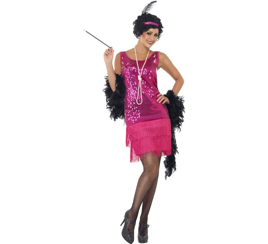 Pink Roaring 20s Flapper Costume for Women