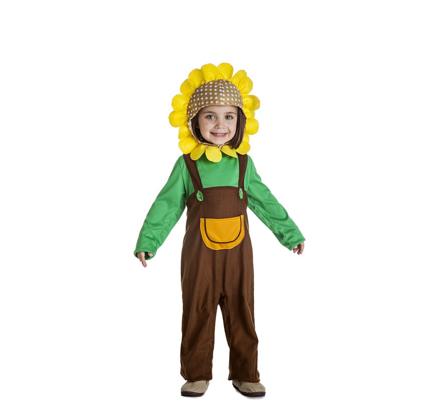 Fato de girassol para crianças e bebês