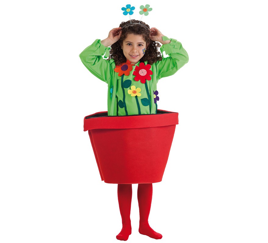 Fato de flor em pote para menina