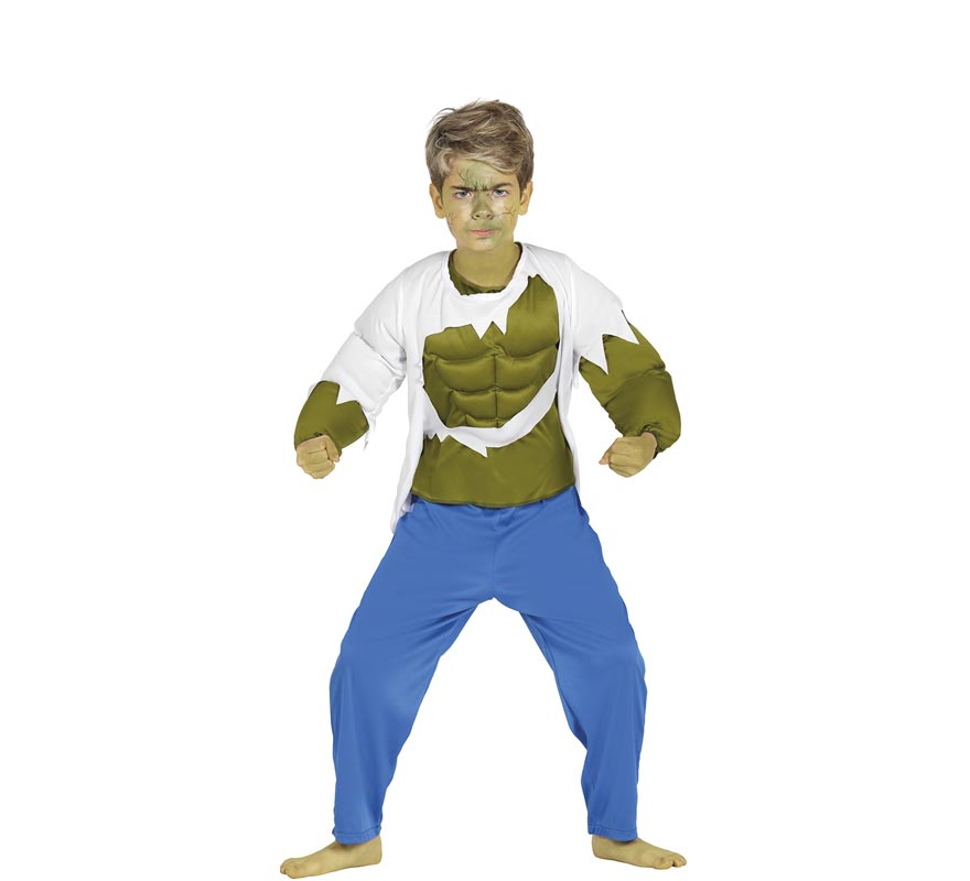 Fato de homem forte verde para menino