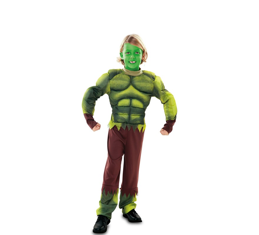 Fato de homem forte verde para menino