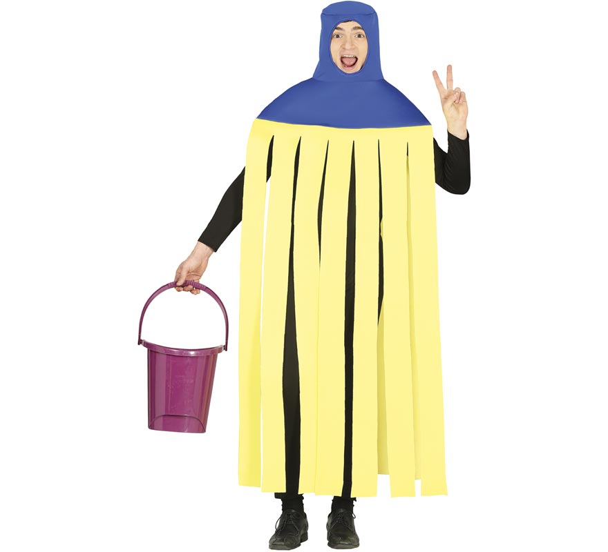 Fato de esfregona amarela e azul para adulto