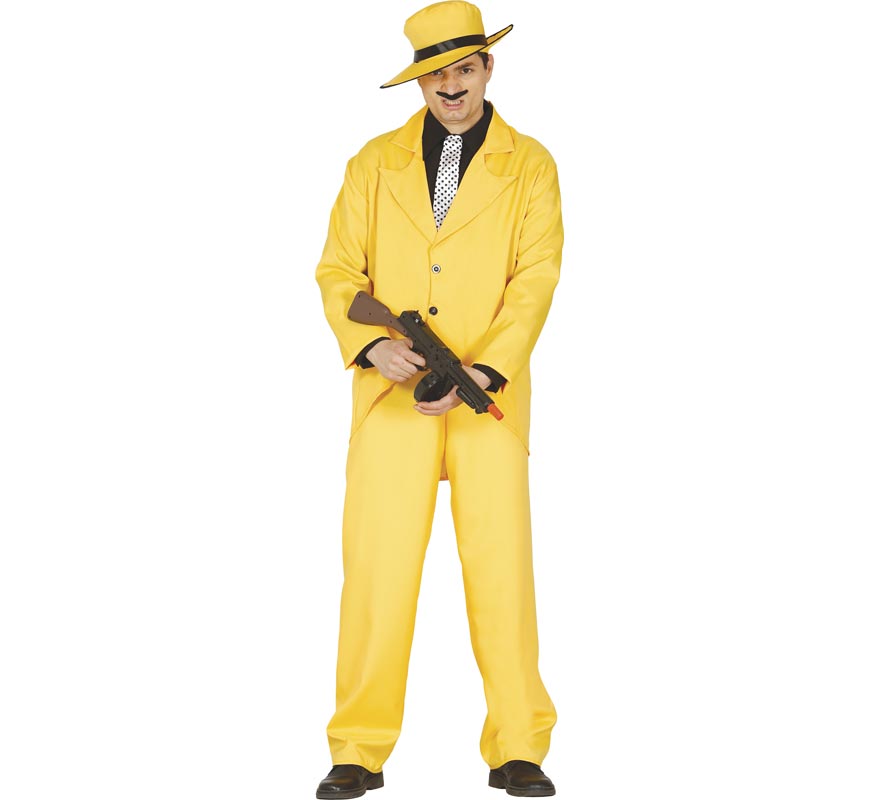 Fato de Gangster amarelo para homem
