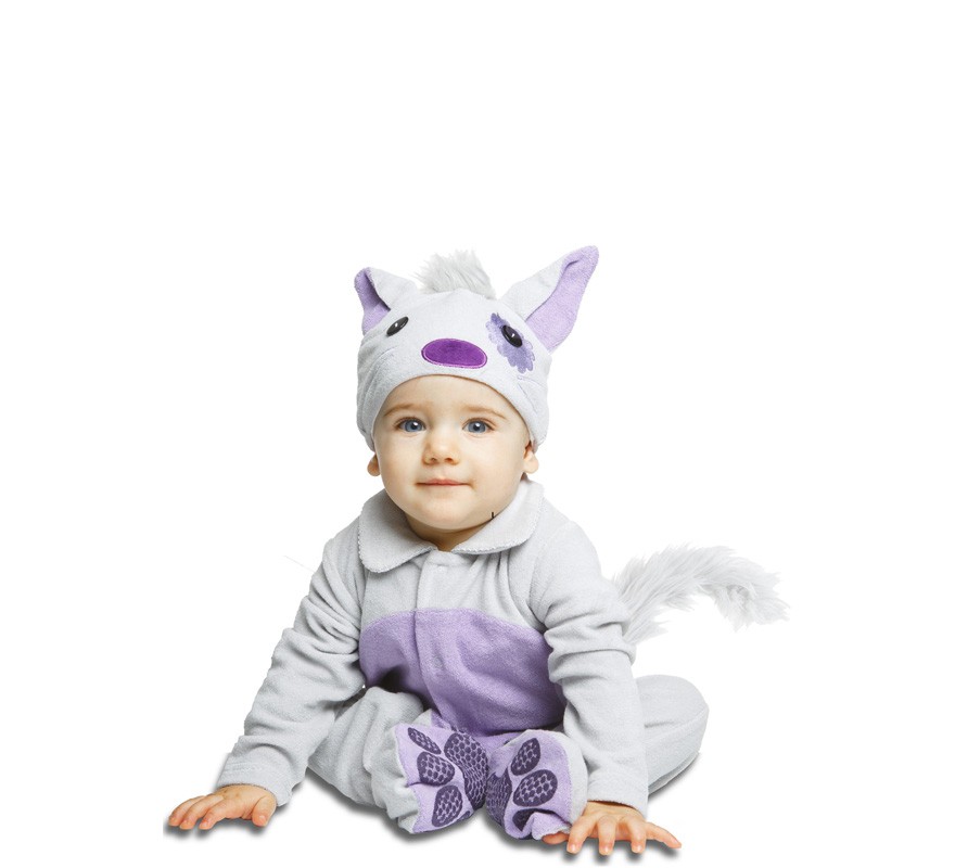 Mauve gray kitten costume for baby