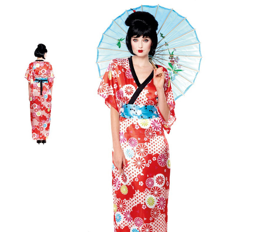 Women's Red Floral Geisha Costume Women's Red Floral Geisha Costume