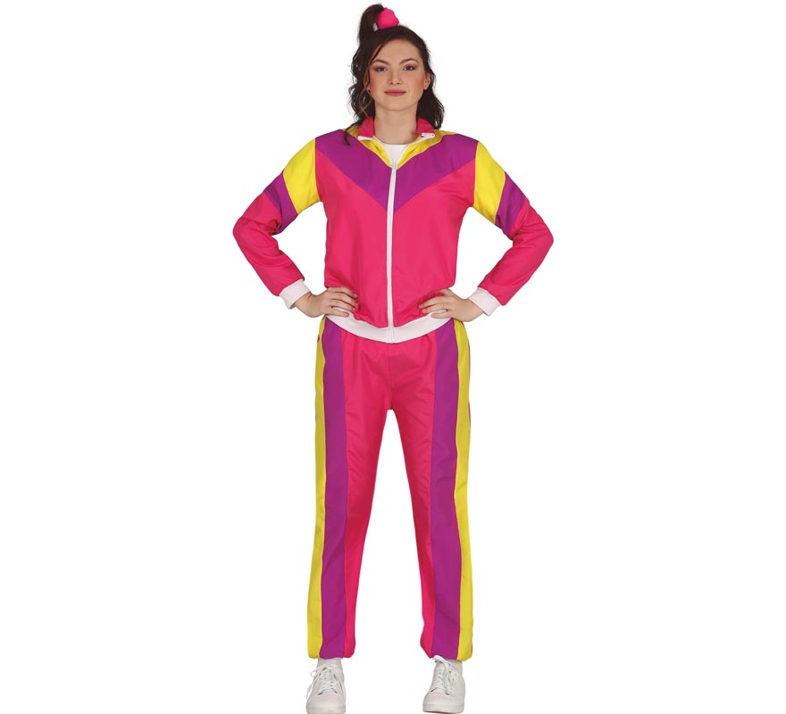 Fato de treino ginasta rosa para adolescente