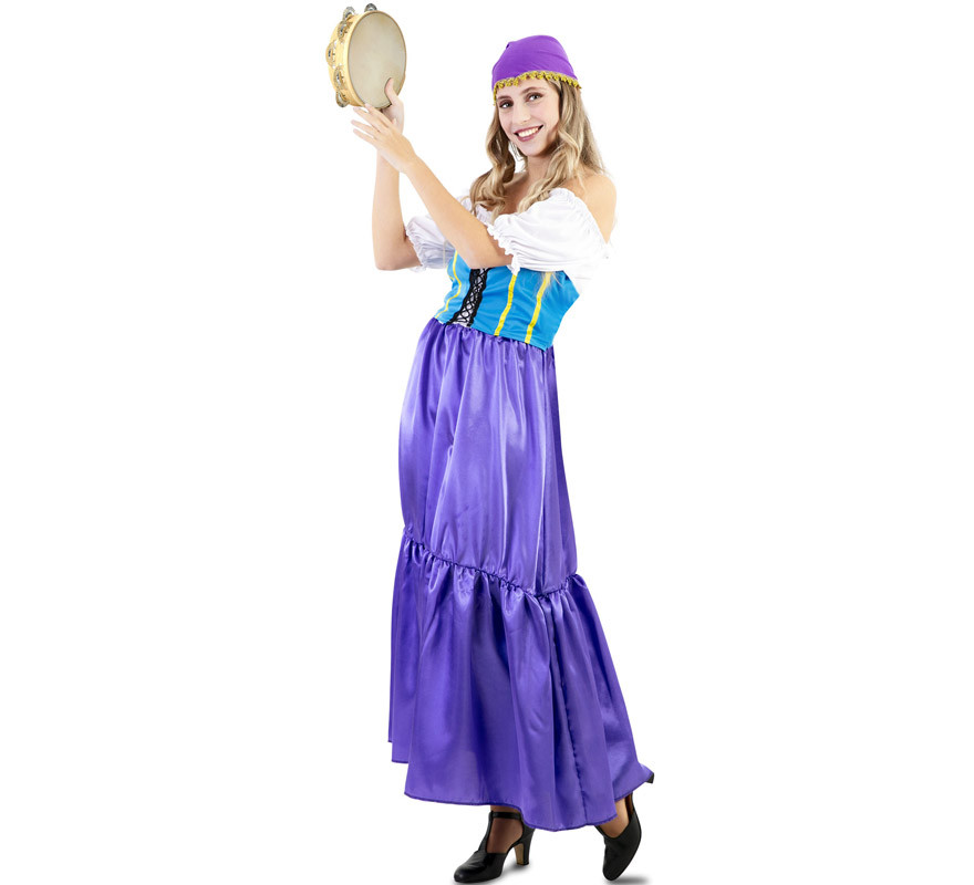 Gypsy Zingara costume with blue corset for women