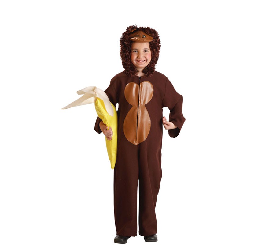 Fato de gorila com banana para crianças